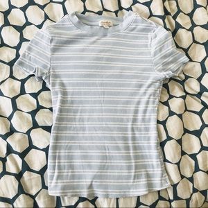 ultra flirt light blue striped tee 💙